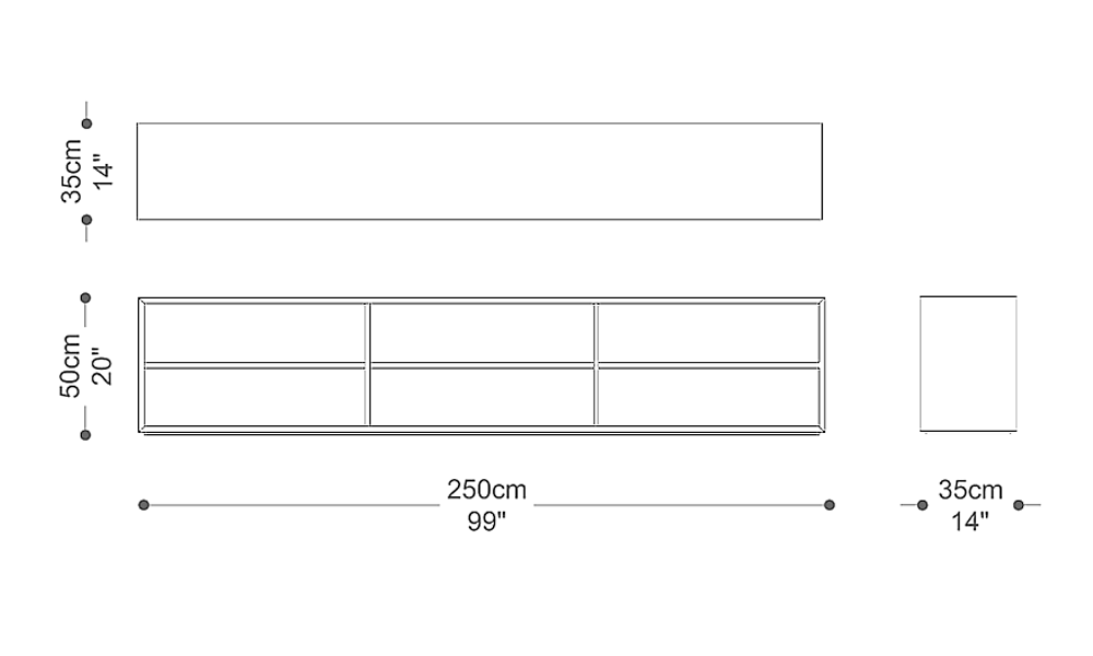 Image of the main dimensions of the product